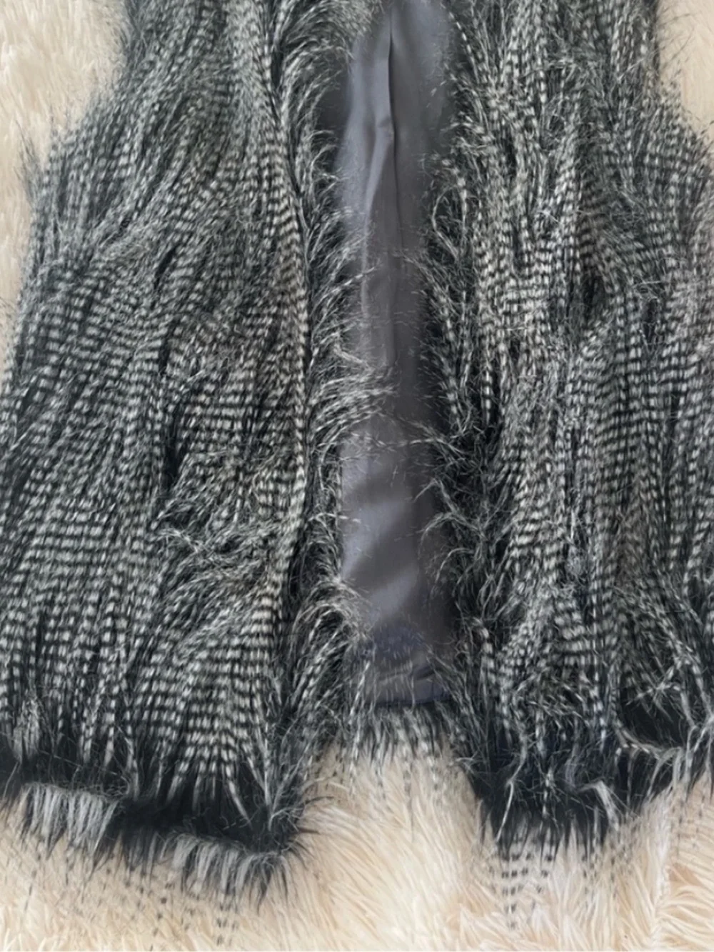 Michael Kors Black & Gray Faux Fur Vest
